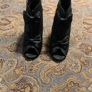 Elegant Black Peep-Toe Ankle Boots